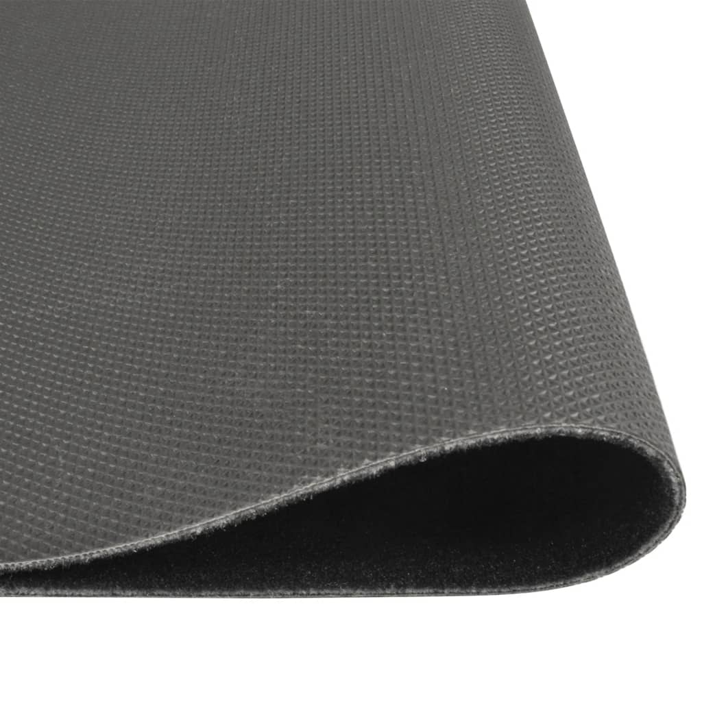Kuhinjski tepih perivi s natpisom crni 60 x 300 cm baršunasti