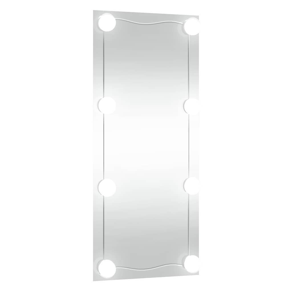 Zidno ogledalo s LED svjetlima 30 x 80 cm stakleno pravokutno