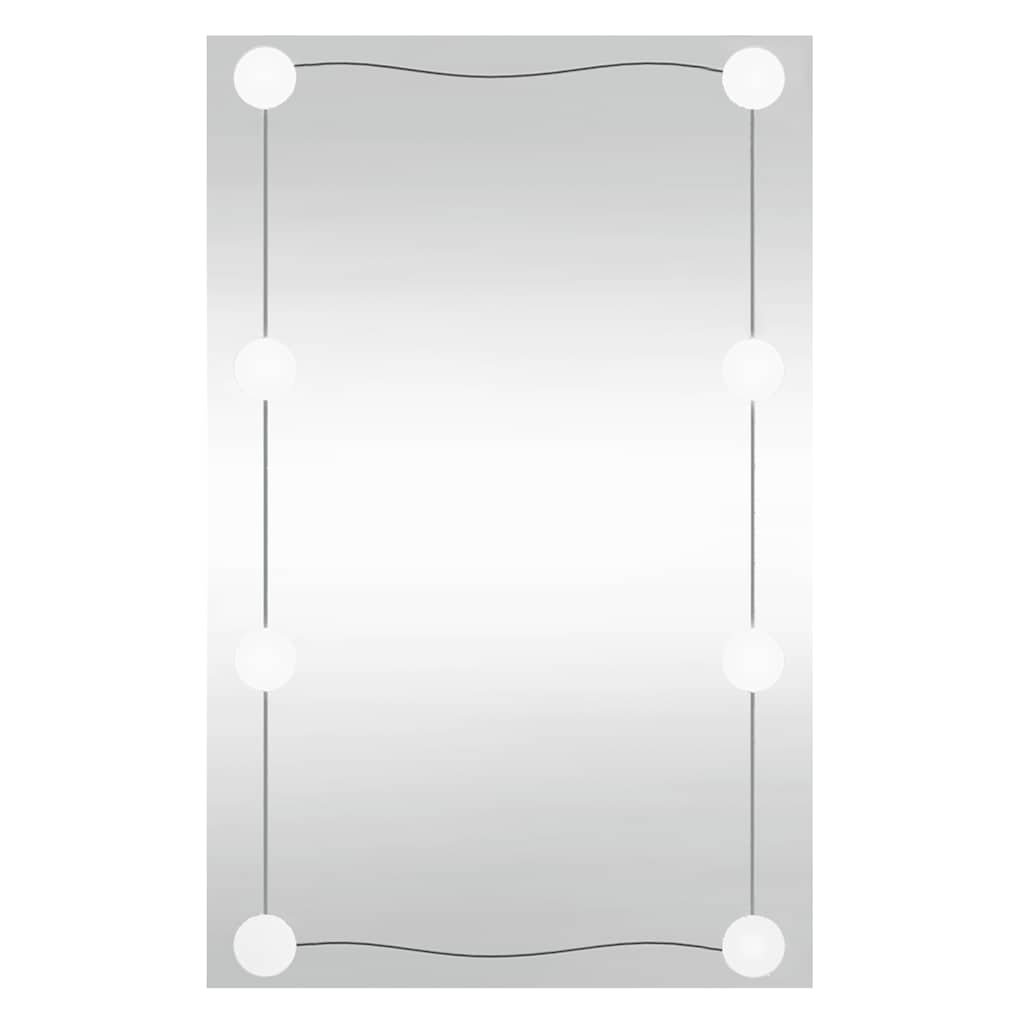 Zidno ogledalo s LED svjetlima 40x60 cm stakleno pravokutno