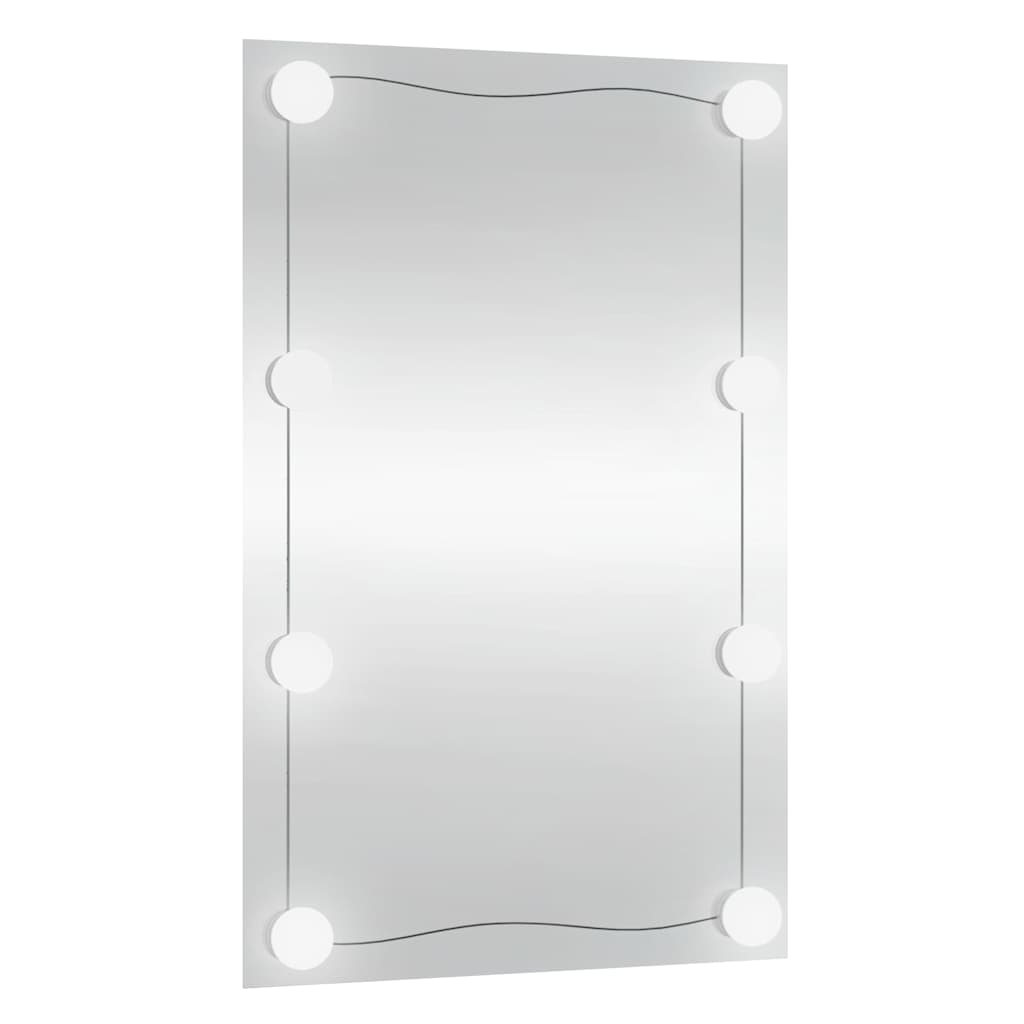 Zidno ogledalo s LED svjetlima 40x60 cm stakleno pravokutno
