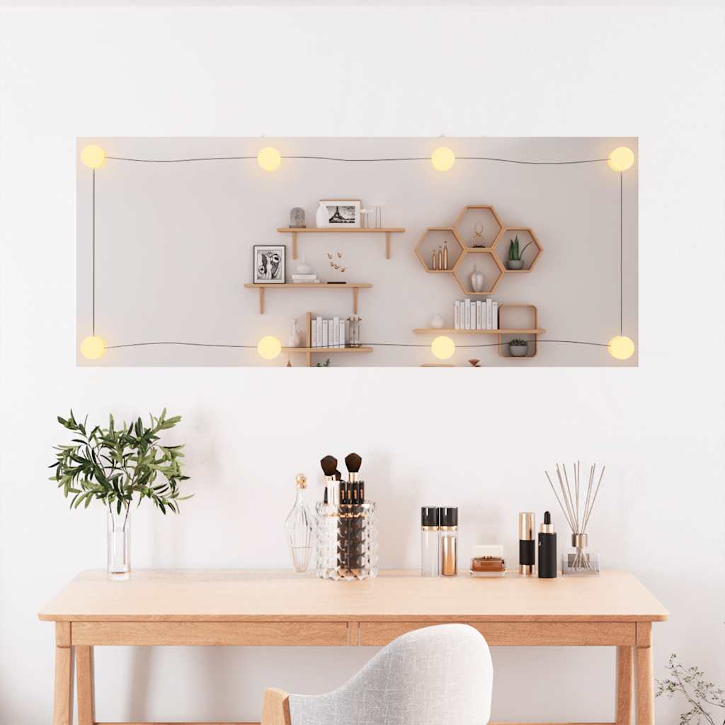 Zidno ogledalo s LED svjetlima 40 x 100 cm stakleno pravokutno