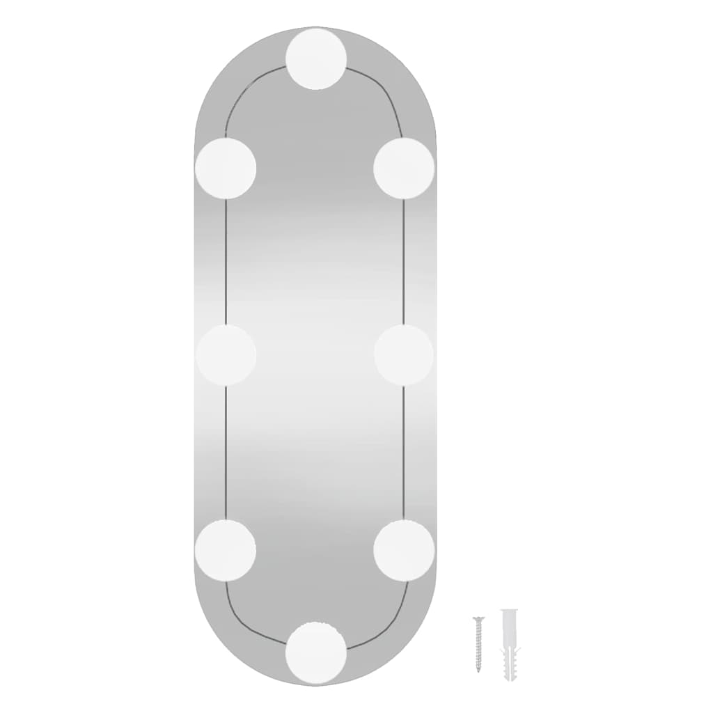 Zidno ogledalo s LED svjetlima 15 x 40 cm stakleno ovalno