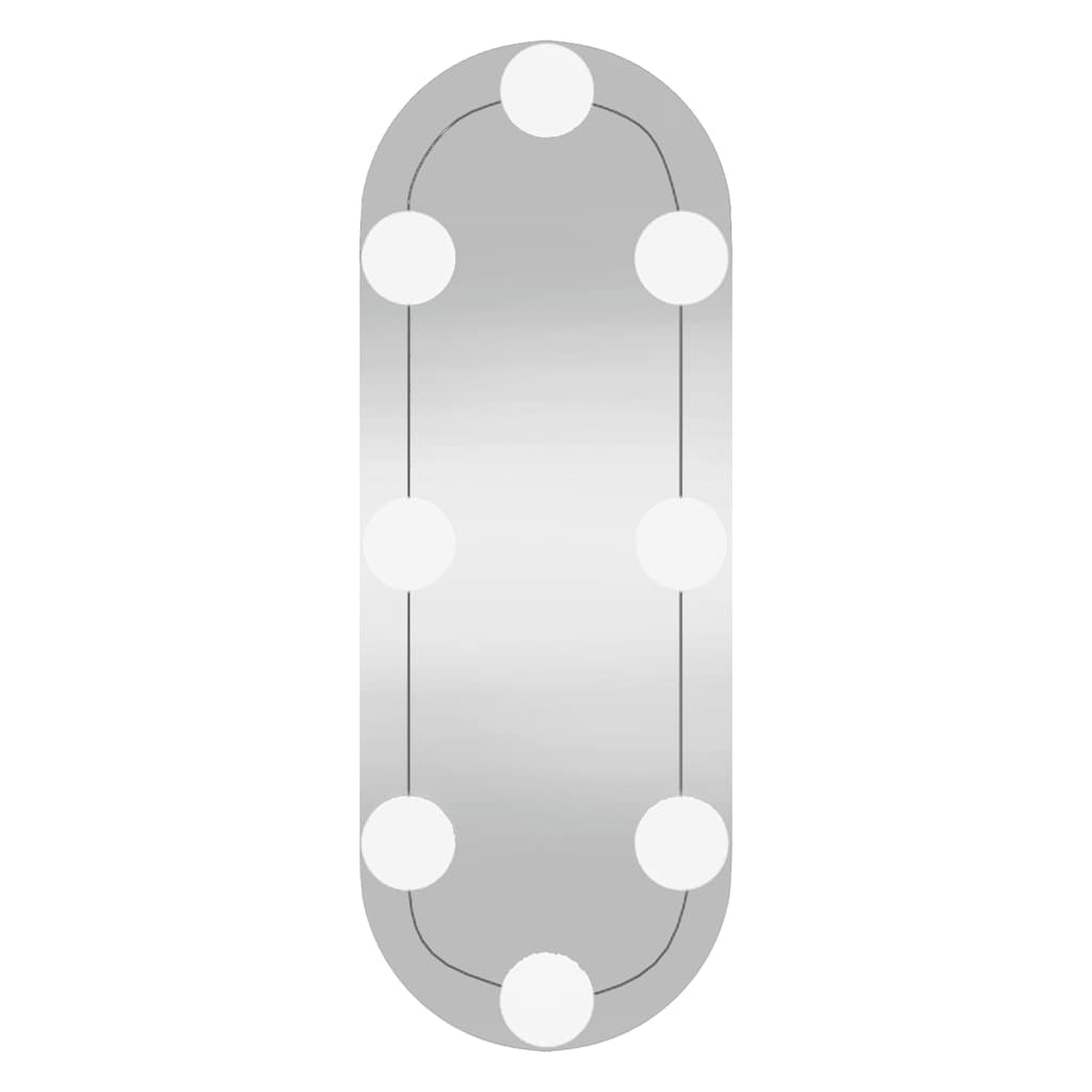 Zidno ogledalo s LED svjetlima 15 x 40 cm stakleno ovalno