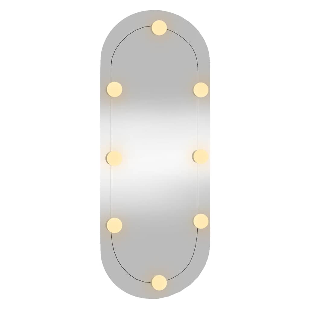Zidno ogledalo s LED svjetlima 30 x 70 cm stakleno ovalno