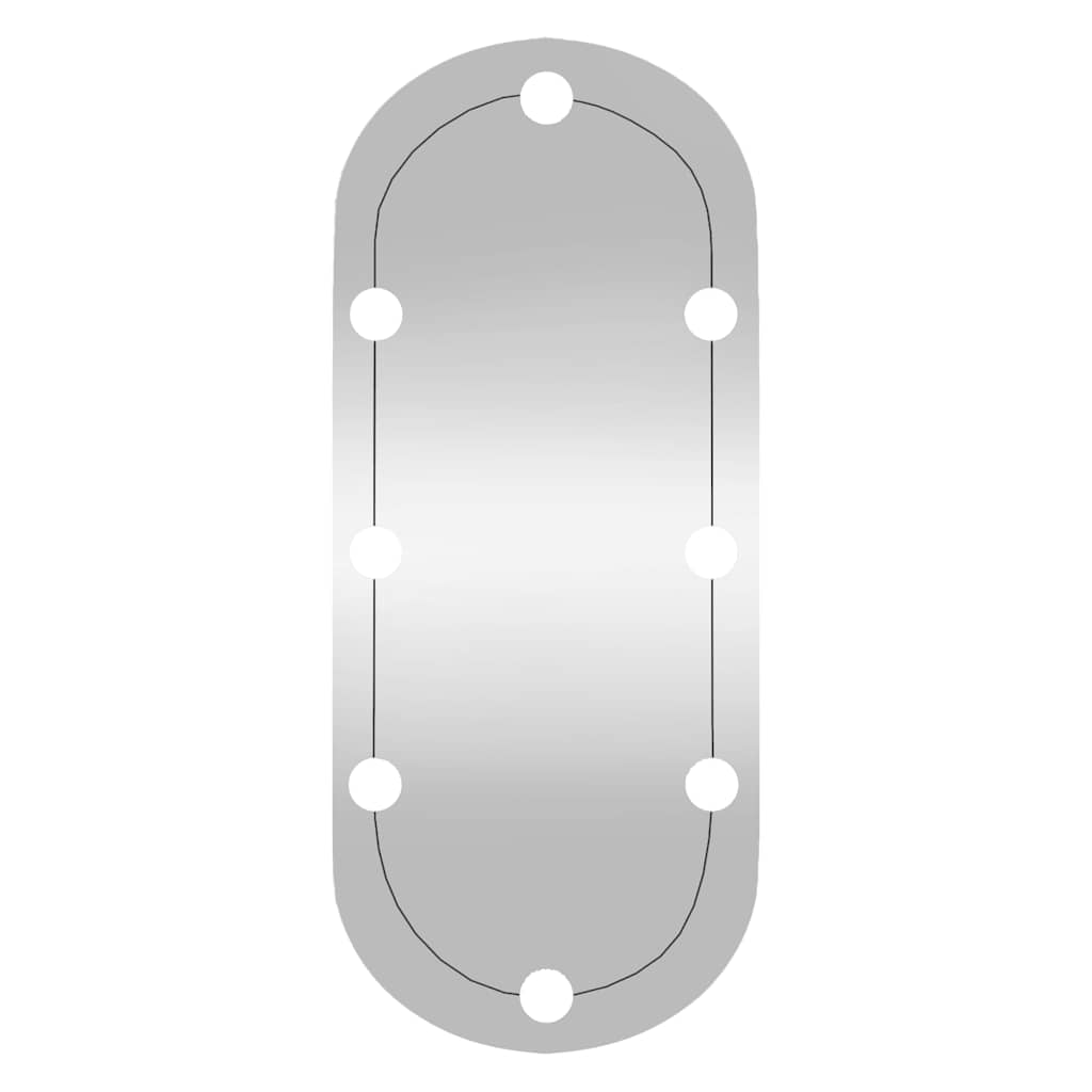 Zidno ogledalo s LED svjetlima 30 x 70 cm stakleno ovalno