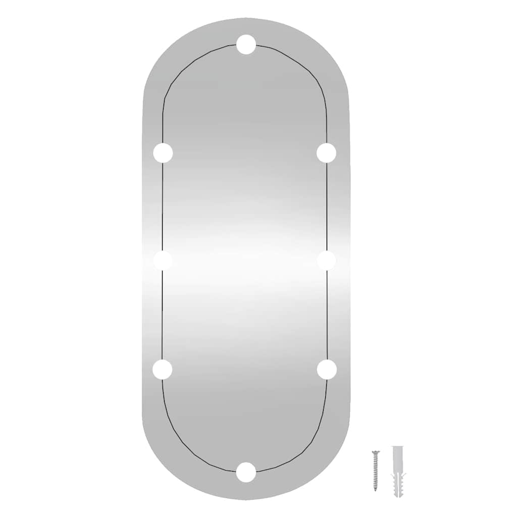 Zidno ogledalo s LED svjetlima 45 x 90 cm stakleno ovalno