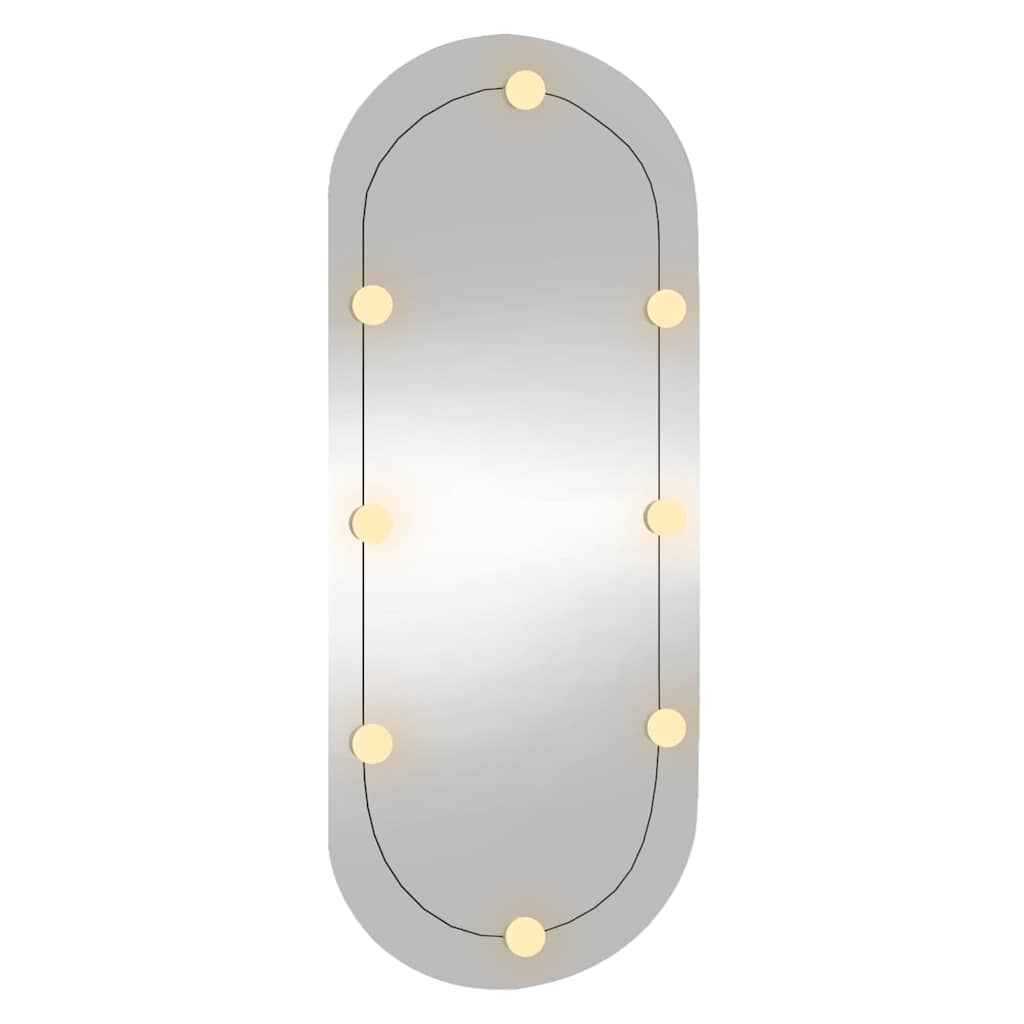 Zidno ogledalo s LED svjetlima 45 x 100 cm stakleno ovalno