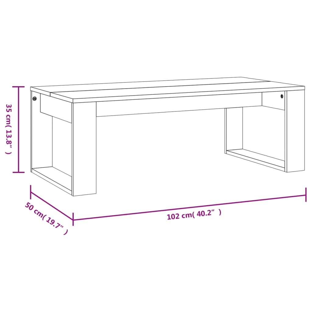 Stolić za kavu boja betona 102 x 50 x 35 cm konstruirano drvo