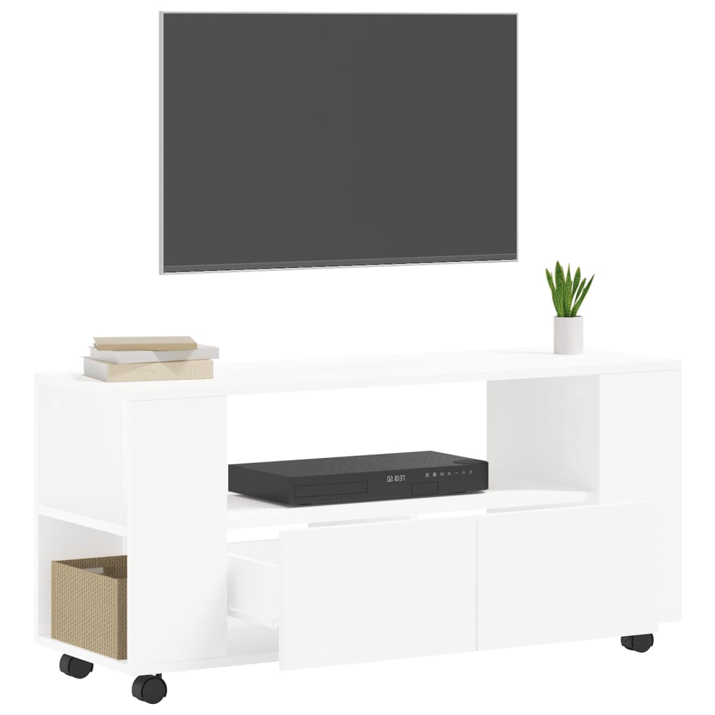 TV ormarić bijeli 102 x 34,5 x 43 cm od konstruiranog drva