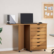 Pokretni ormarić s radnim stolom MOSS boja meda od borovine