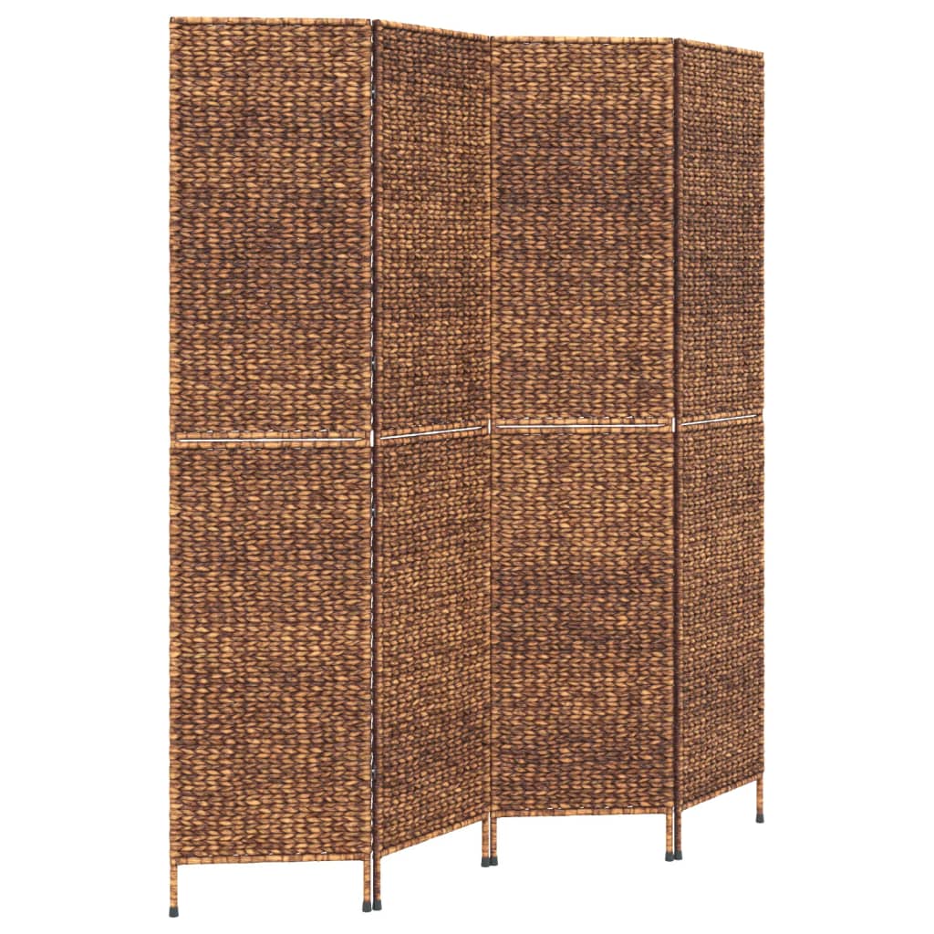 Sobna pregrada s 4 panela smeđa 163 x 180 cm od vodenog zumbula