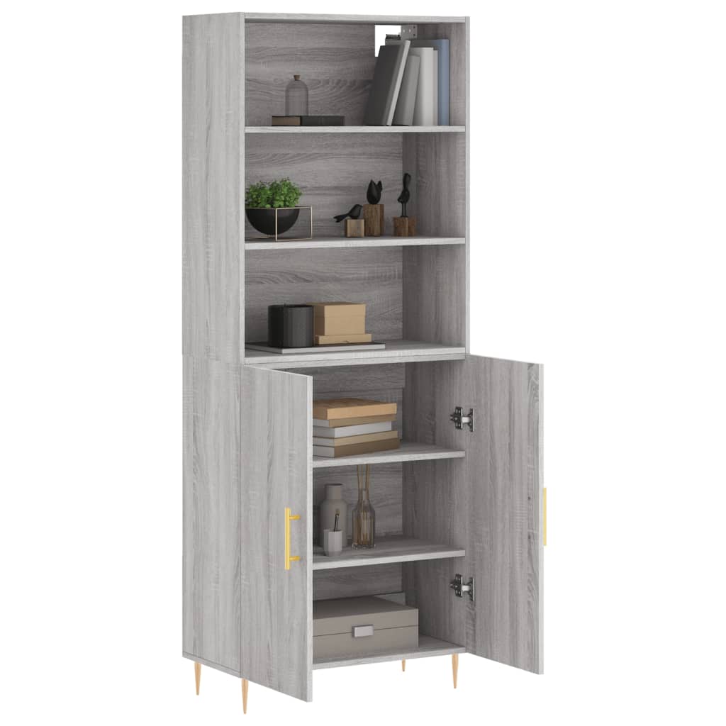 Visoka komoda siva sonome 69,5x34x180 cm od konstruiranog drva
