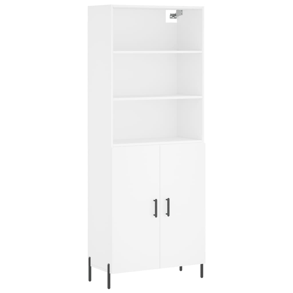 Visoka komoda bijela 69,5x34x180 cm konstruirano drvo
