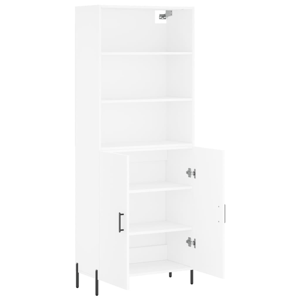 Visoka komoda bijela 69,5x34x180 cm konstruirano drvo