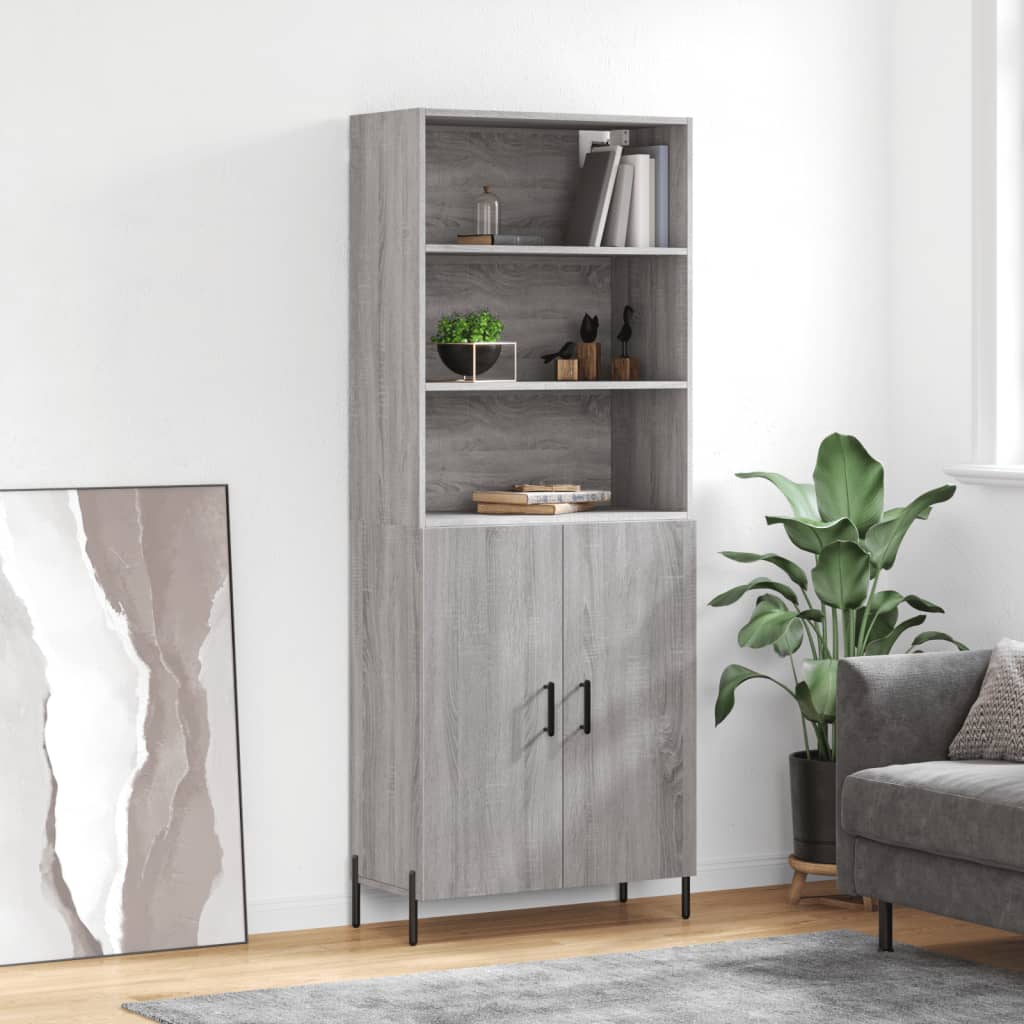 Visoka komoda siva sonome 69,5x34x180 cm od konstruiranog drva