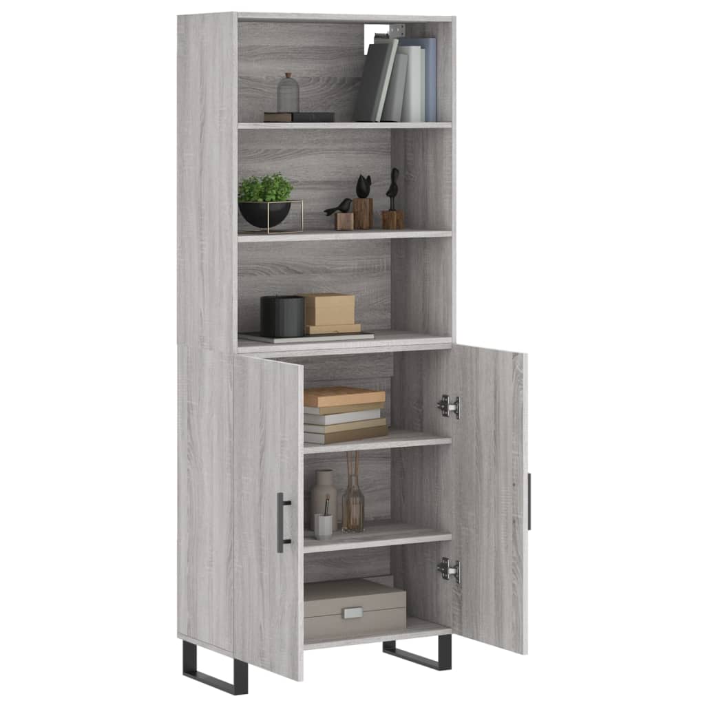 Visoka komoda siva sonome 69,5x34x180 cm od konstruiranog drva