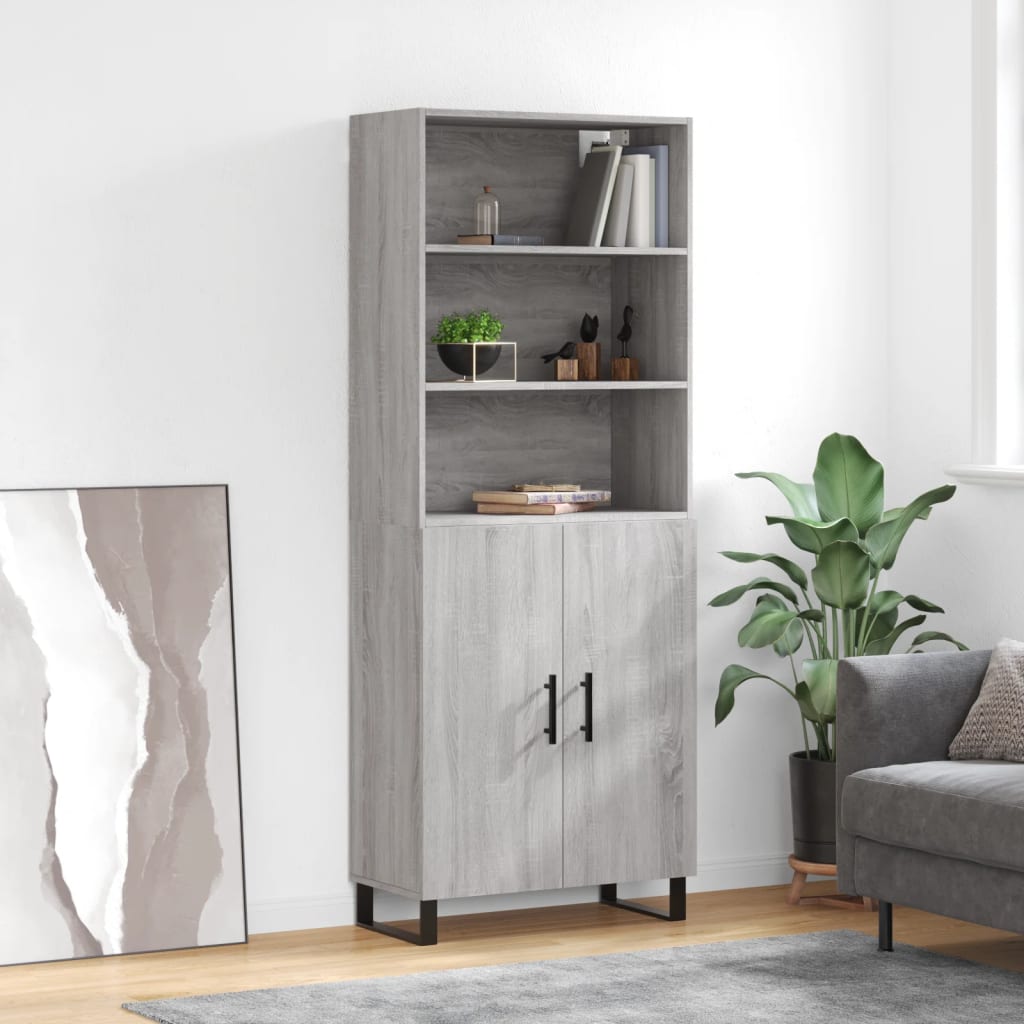 Visoka komoda siva sonome 69,5x34x180 cm od konstruiranog drva