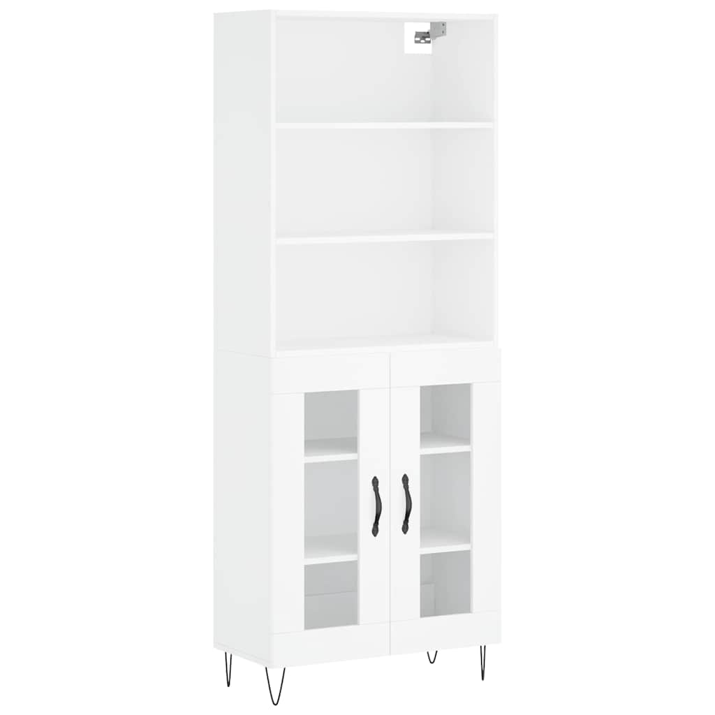 Visoka komoda bijela 69,5x34x180 cm konstruirano drvo