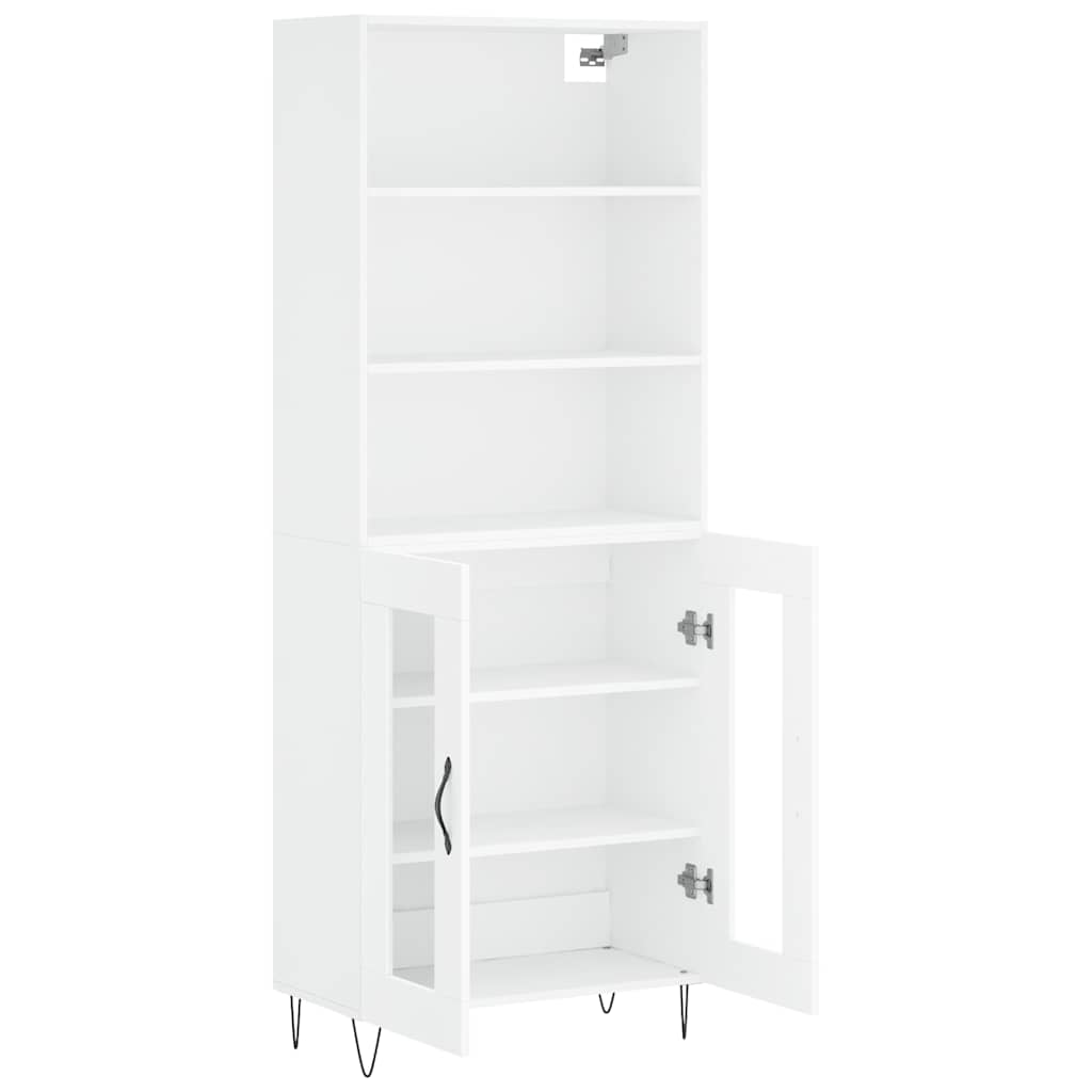 Visoka komoda bijela 69,5x34x180 cm konstruirano drvo