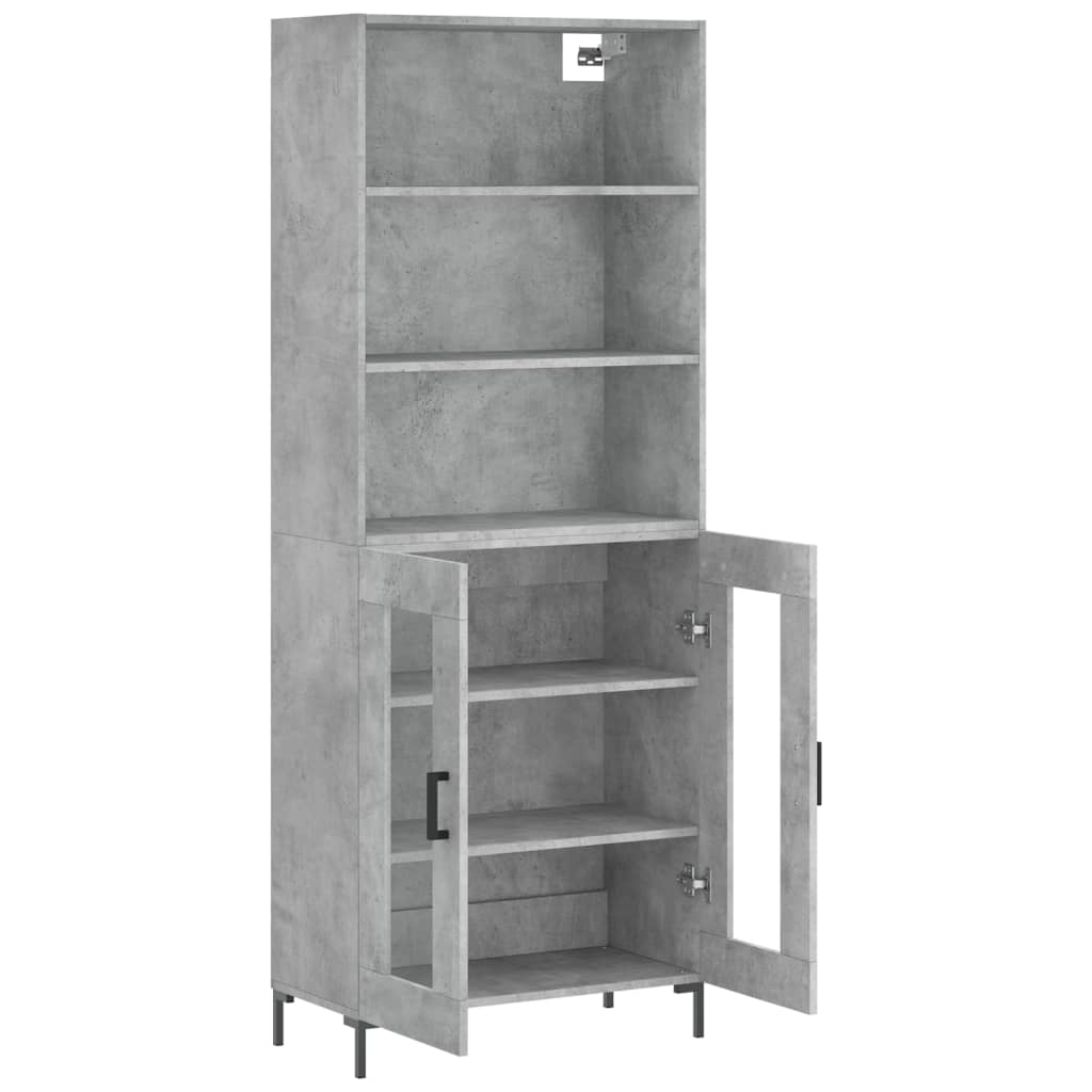 Visoka komoda siva betona 69,5x34x180 cm od konstruiranog drva