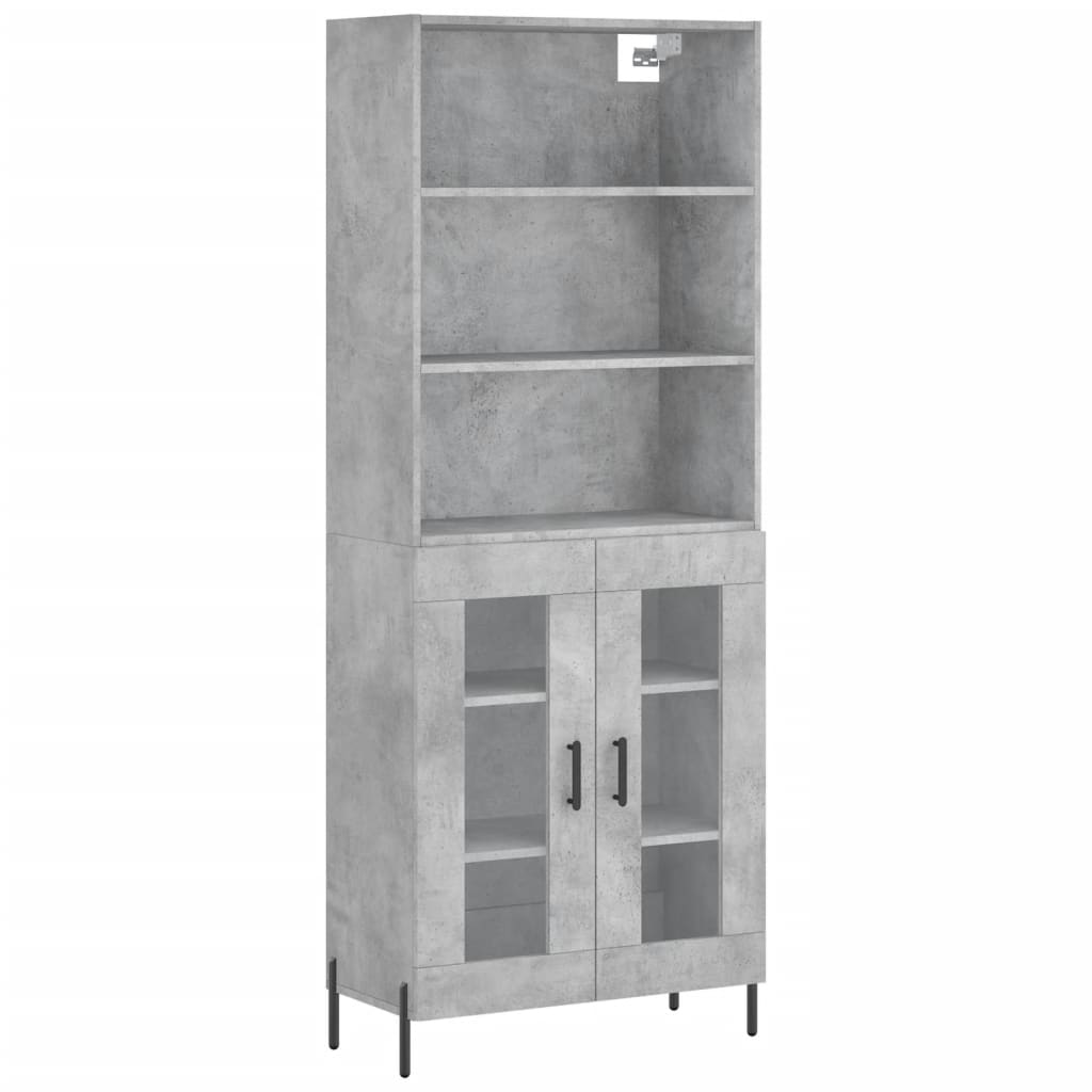 Visoka komoda siva betona 69,5x34x180 cm od konstruiranog drva