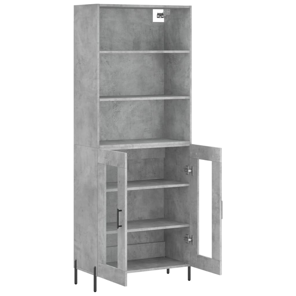 Visoka komoda siva betona 69,5x34x180 cm od konstruiranog drva
