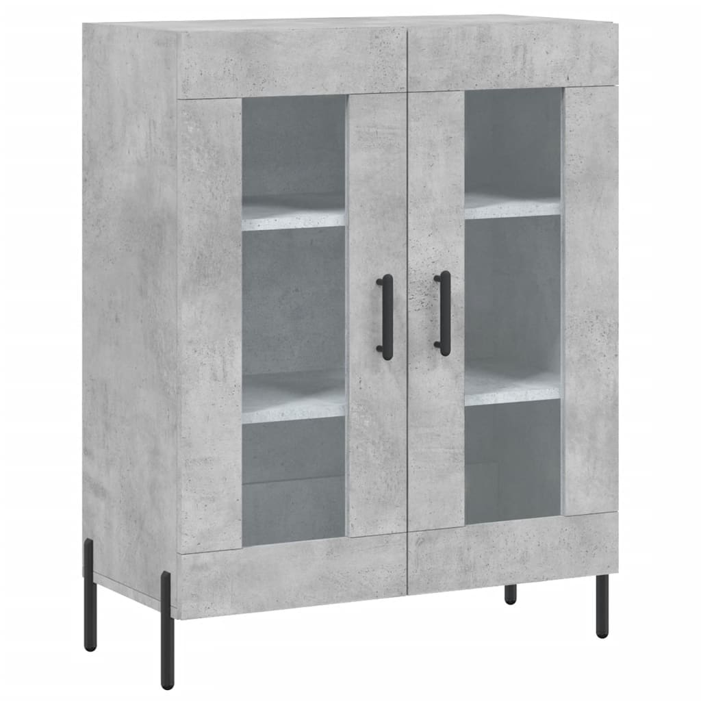 Visoka komoda siva betona 69,5x34x180 cm od konstruiranog drva