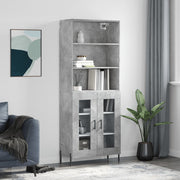 Visoka komoda siva betona 69,5x34x180 cm od konstruiranog drva
