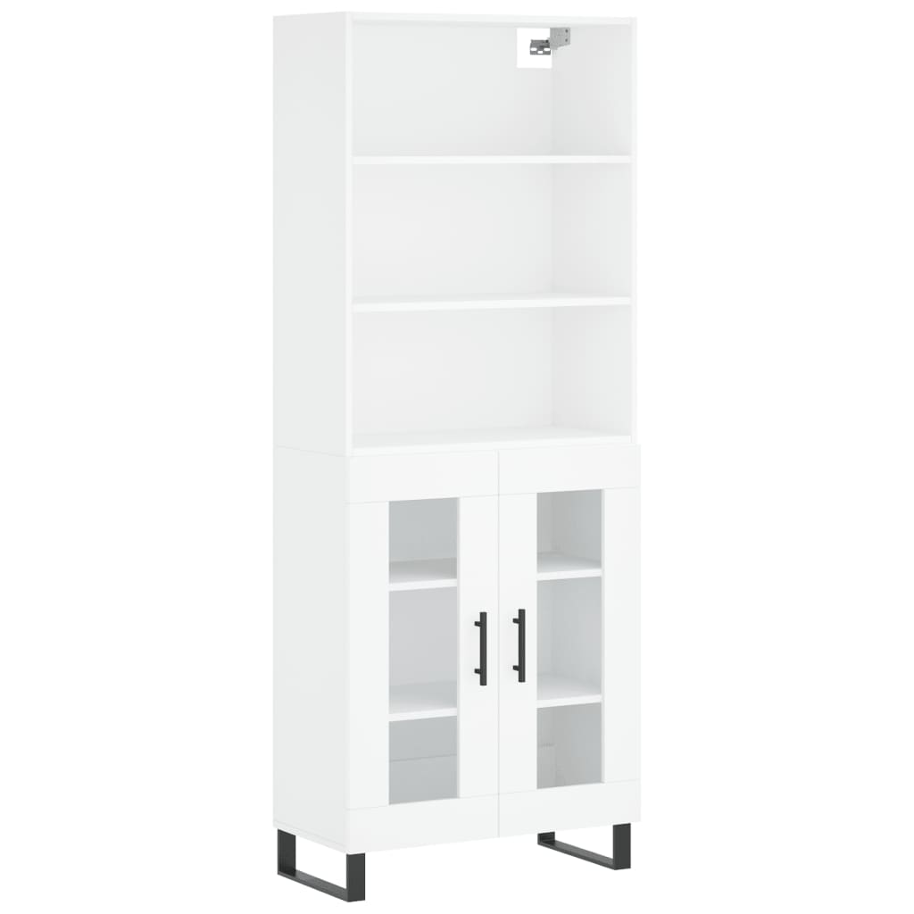 Visoka komoda bijela 69,5x34x180 cm konstruirano drvo