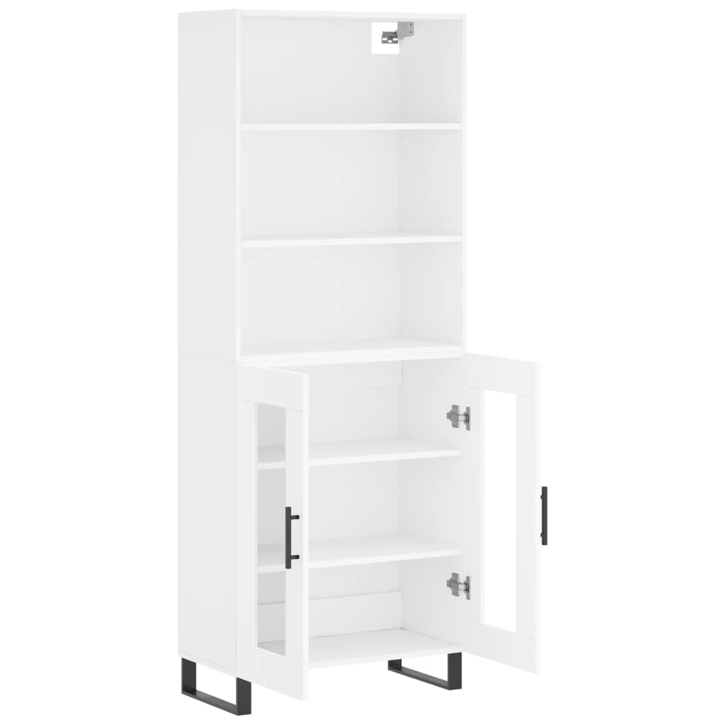 Visoka komoda bijela 69,5x34x180 cm konstruirano drvo