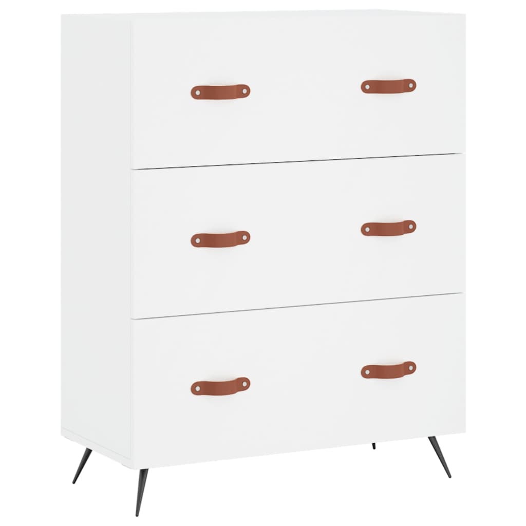 Visoka komoda bijela 69,5x34x180 cm konstruirano drvo