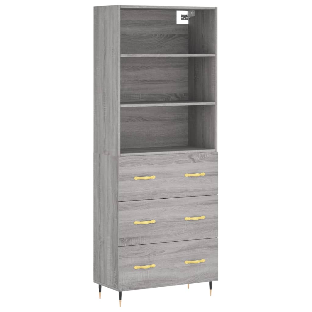 Visoka komoda siva sonome 69,5x34x180 cm od konstruiranog drva