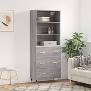 Visoka komoda siva sonome 69,5x34x180 cm od konstruiranog drva