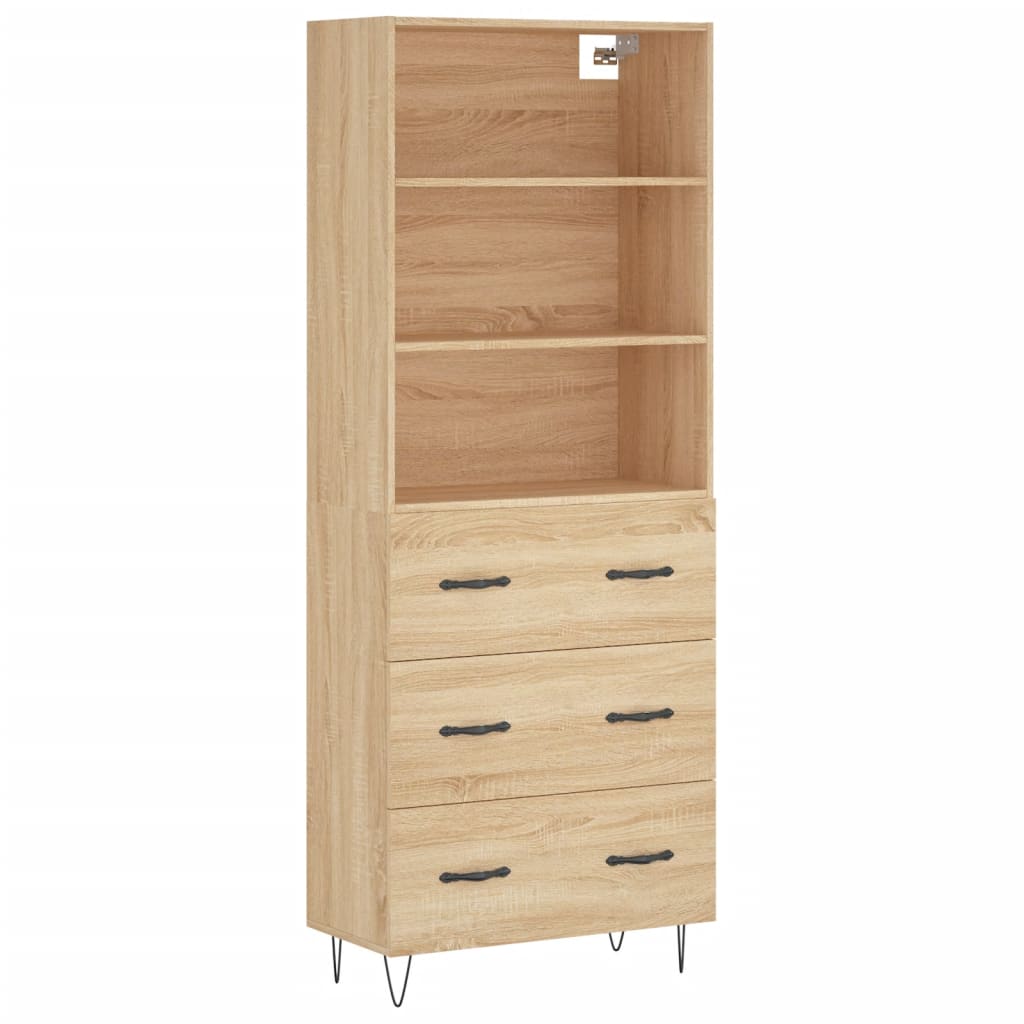 Visoka komoda hrasta sonome 69,5x34x180cm od konstruiranog drva