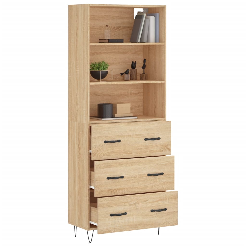 Visoka komoda hrasta sonome 69,5x34x180cm od konstruiranog drva