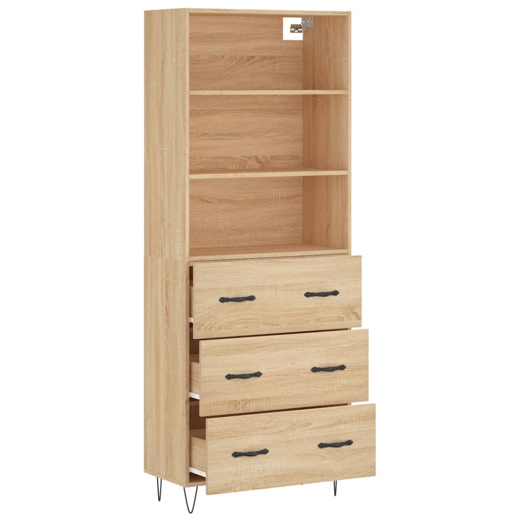 Visoka komoda hrasta sonome 69,5x34x180cm od konstruiranog drva