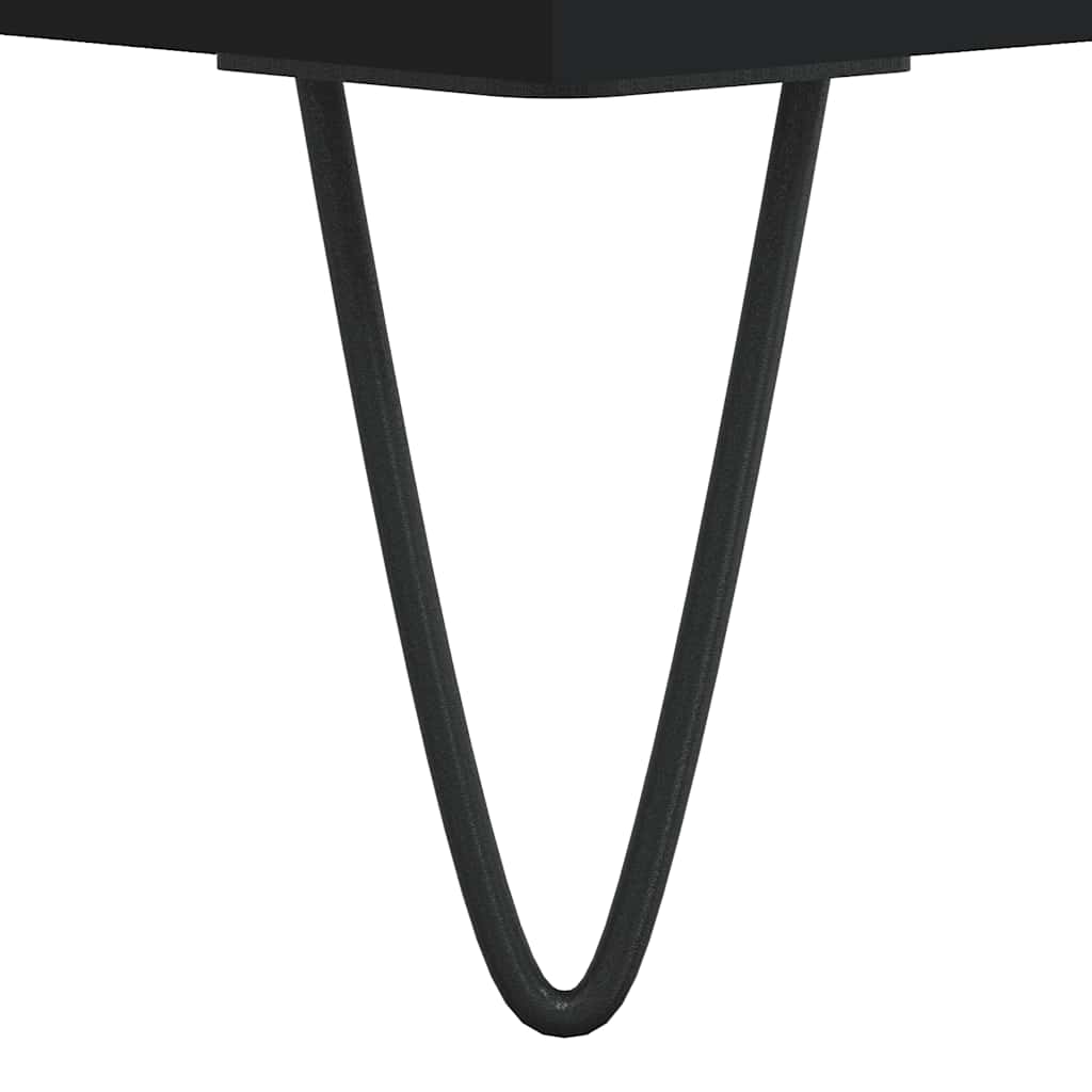 Visoka komoda crni 69,5x34x180 cm konstruirano drvo
