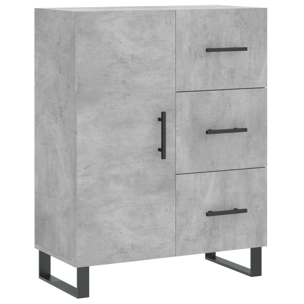 Visoka komoda siva betona 69,5x34x180 cm od konstruiranog drva