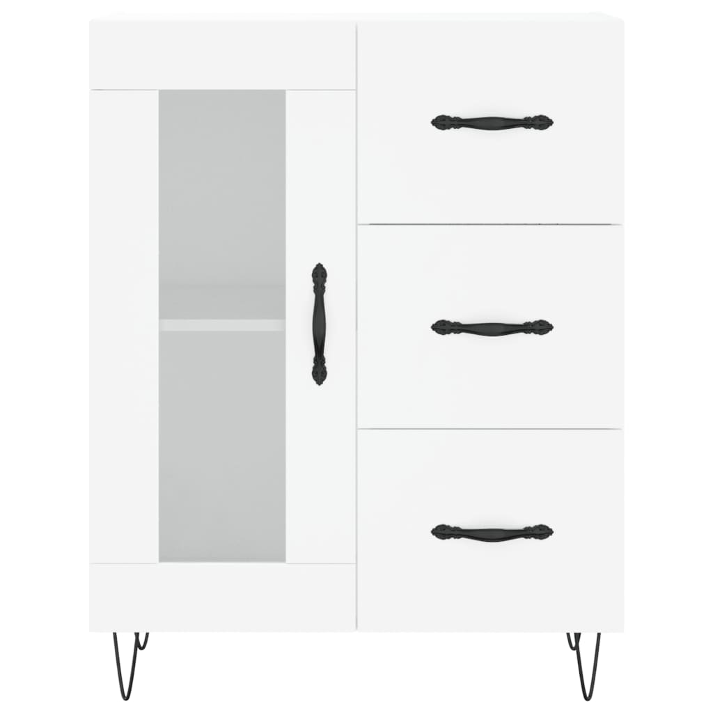 Visoka komoda bijela 69,5x34x180 cm konstruirano drvo