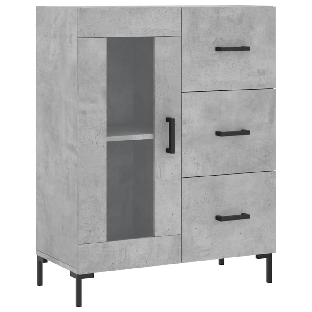 Visoka komoda siva betona 69,5x34x180 cm od konstruiranog drva