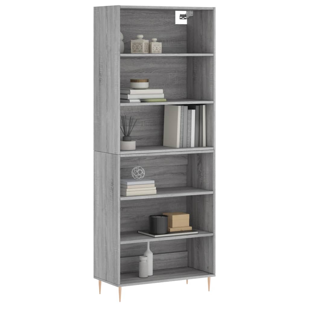 Visoka komoda siva sonome 69,5x32,5x180 cm konstruirano drvo