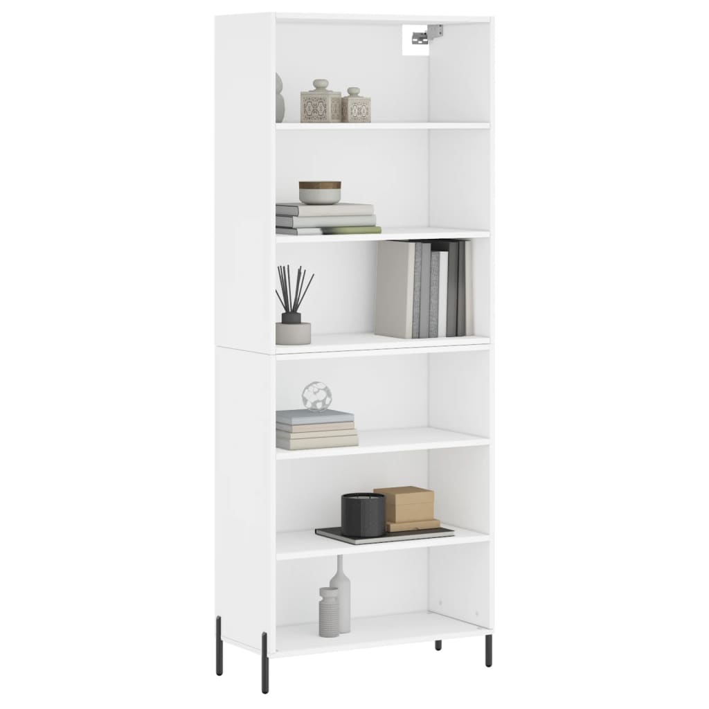 Visoka komoda bijela 69,5 x 32,5 x 180 cm od konstruiranog drva