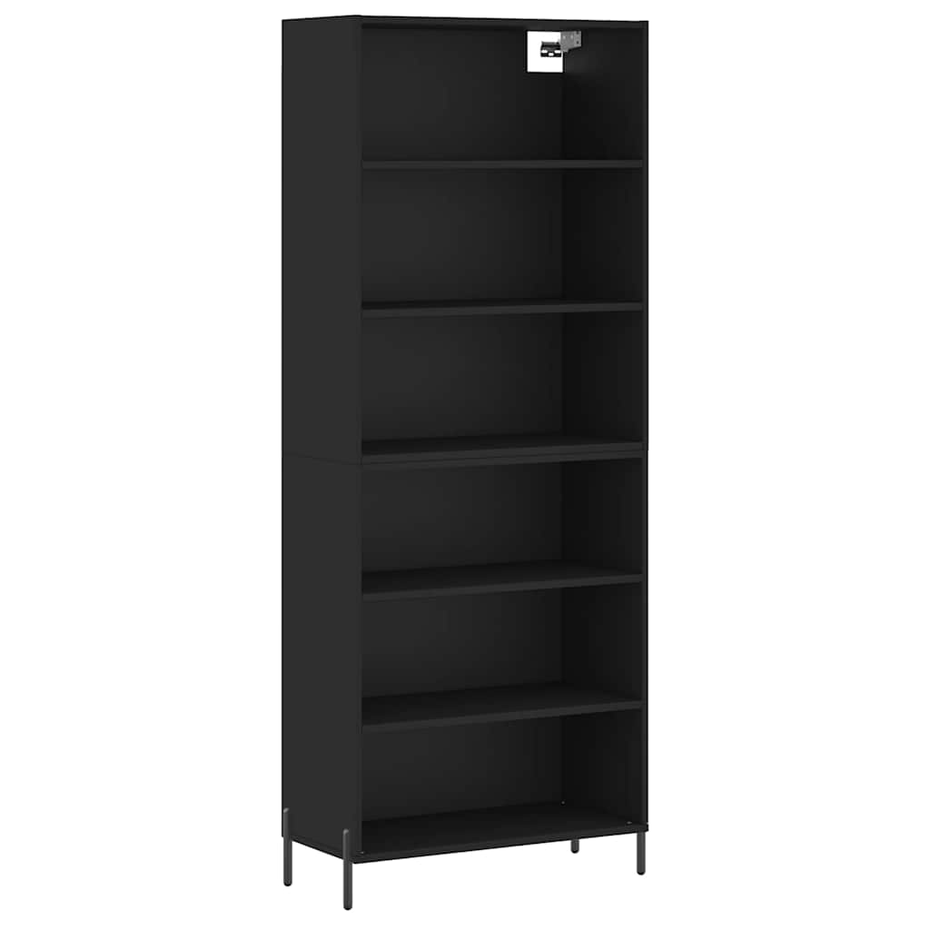 Visoka komoda crna 69,5 x 32,5 x 180 cm od konstruiranog drva