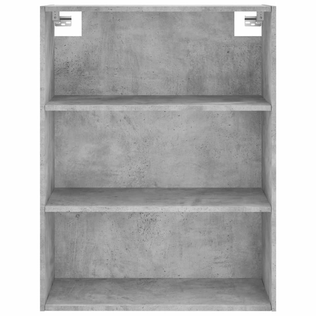 Visoka komoda siva betona 69,5x32,5x180 cm konstruirano drvo