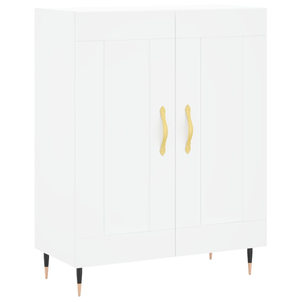 Visoka komoda bijela 69,5x34x180 cm konstruirano drvo