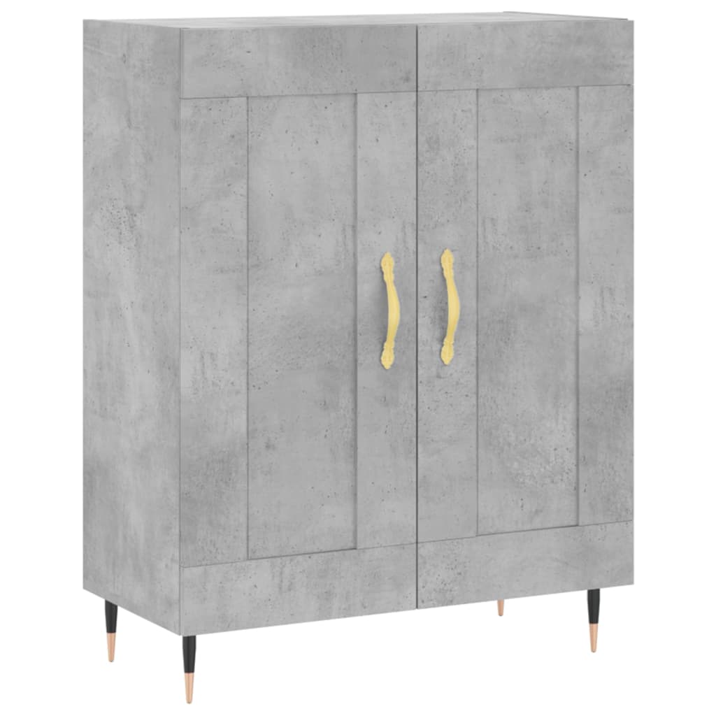 Visoka komoda siva betona 69,5x34x180 cm od konstruiranog drva