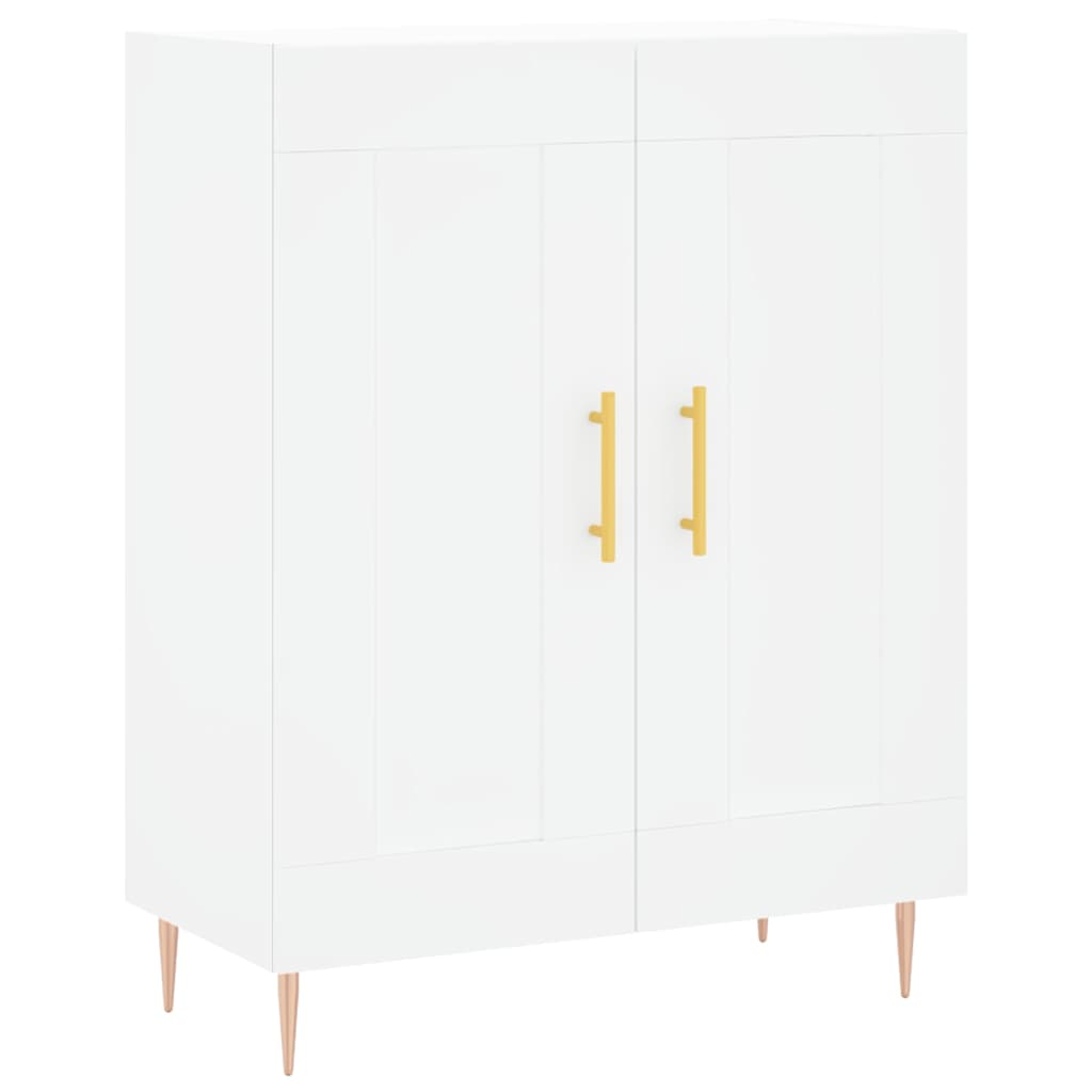 Visoka komoda bijela 69,5x34x180 cm konstruirano drvo
