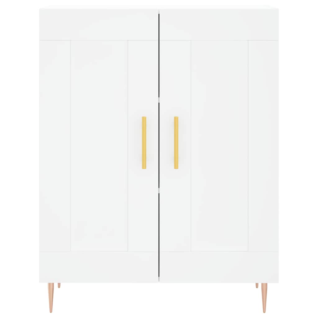 Visoka komoda bijela 69,5x34x180 cm konstruirano drvo