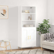 Visoka komoda bijela 69,5x34x180 cm konstruirano drvo