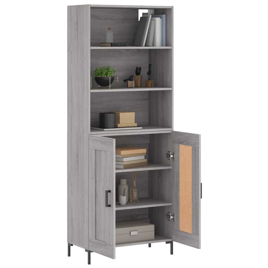Visoka komoda siva sonome 69,5x34x180 cm od konstruiranog drva